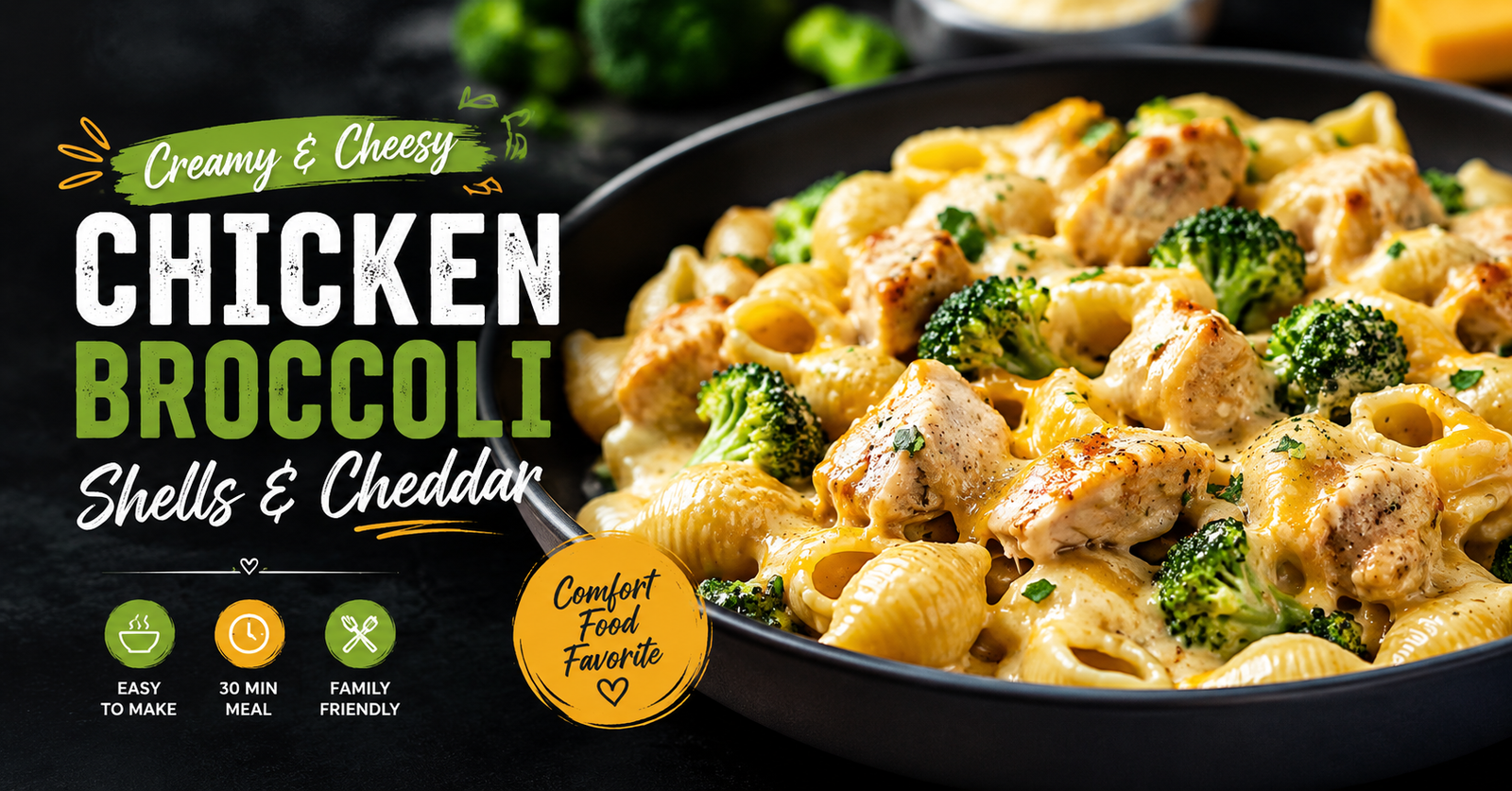 Chicken Broccoli Shells & Cheddar