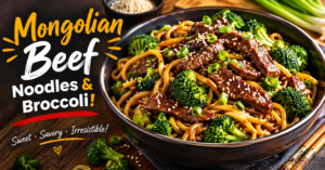 Mongolian Beef Noodles & Broccoli