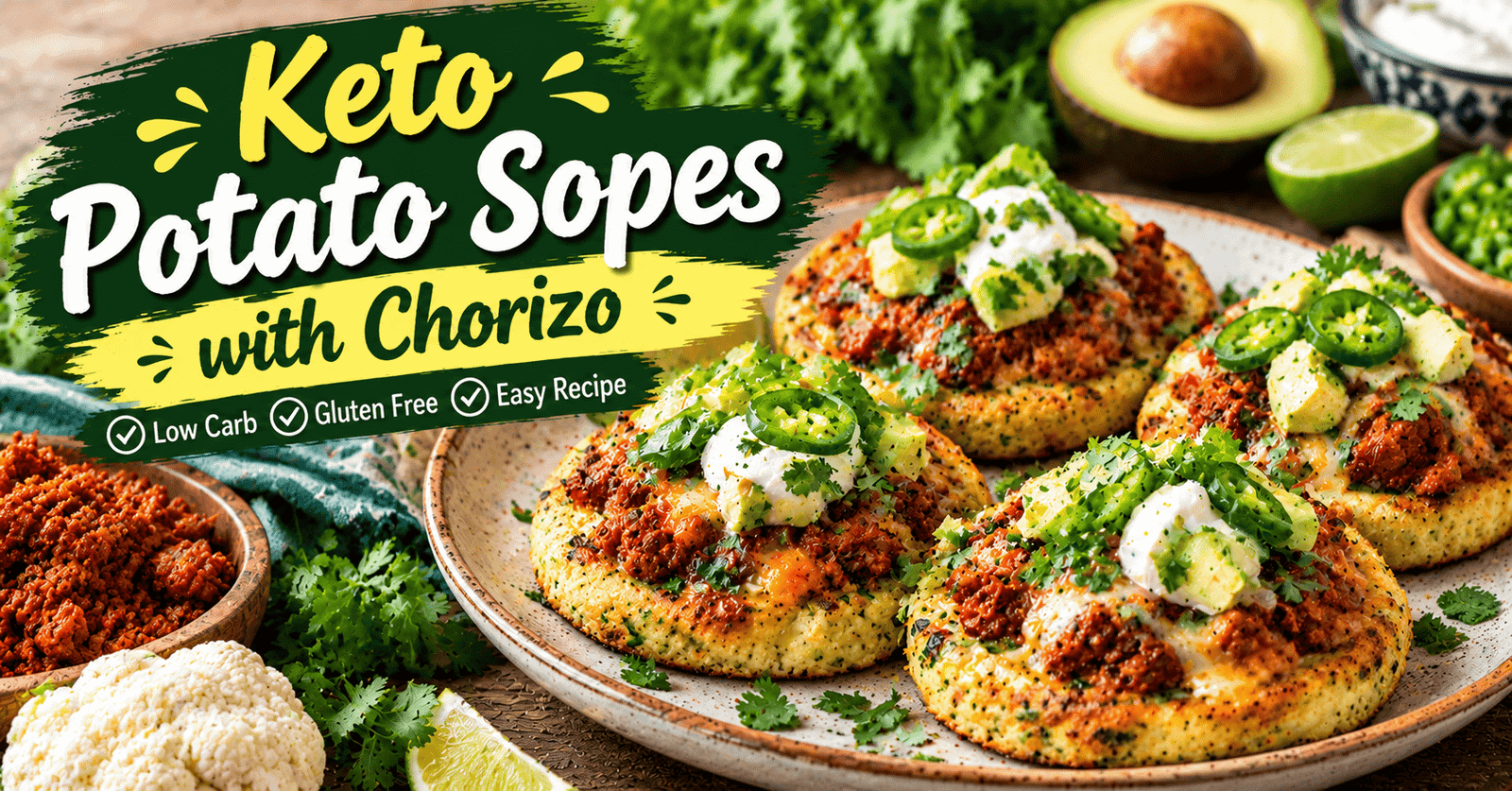 Keto Potato-Style Sopes with Chorizo