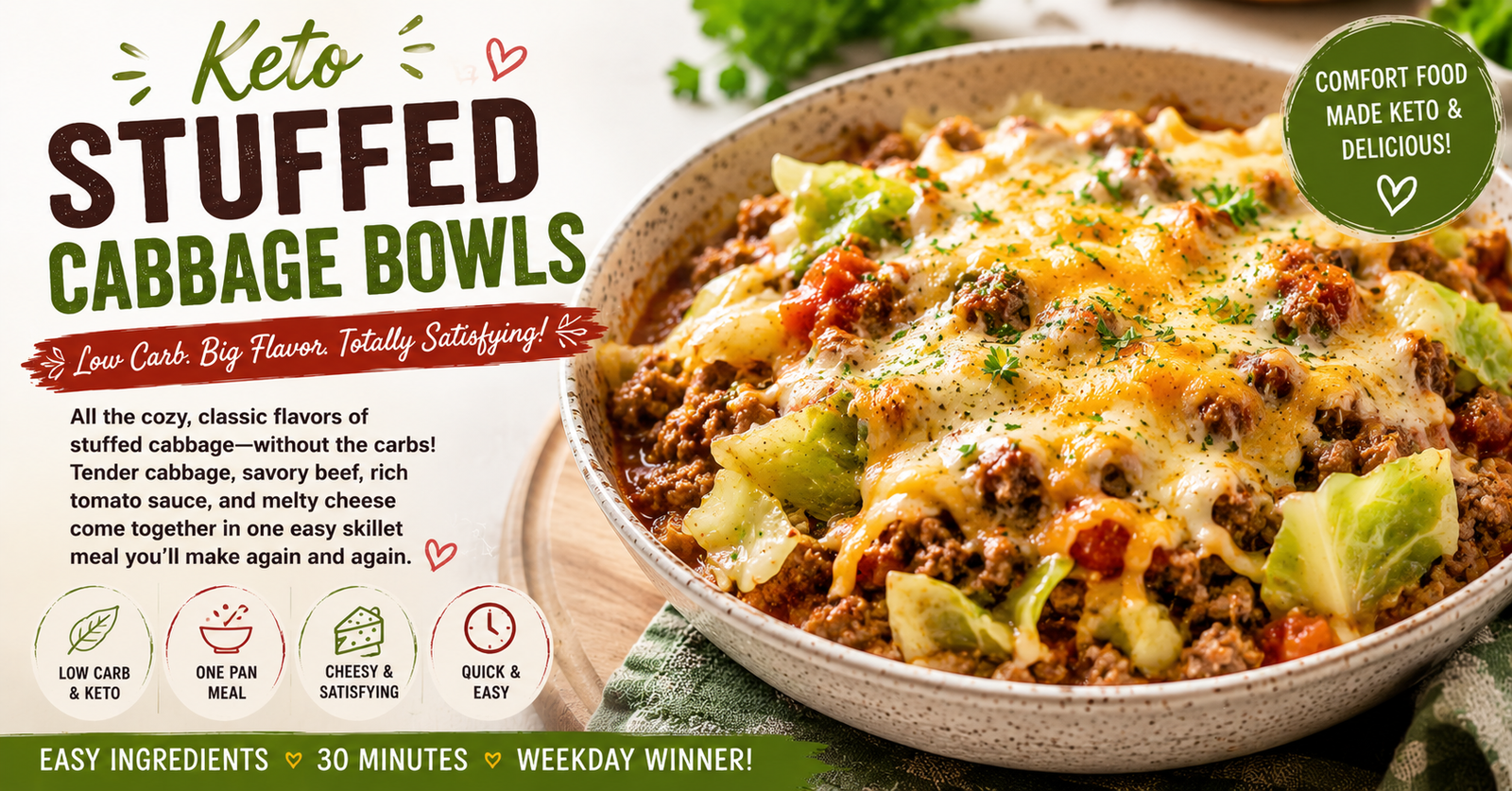 Keto Stuffed Cabbage Bowls